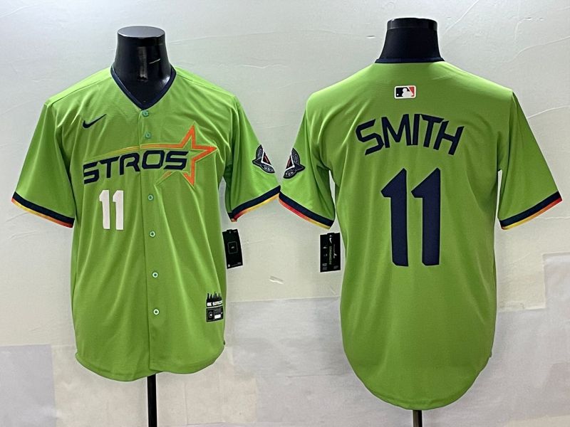 Men Houston Astros #11 Smith Green three generations Joint Name 2025 Nike MLB Jersey style 2->houston astros->MLB Jersey